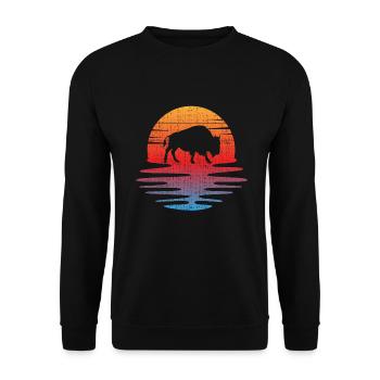 Buffle - Sweat-shirt Unisexe - noir - Devant - Alina (178cm) & Michal (187cm)