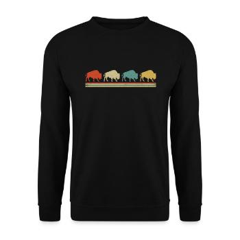 Buffle - Sweat-shirt Unisexe - noir - Devant - Alina (178cm) & Michal (187cm)