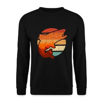 Trout fly fishing Gift - Unisex Sweatshirt - black - Front - Alina (178cm) & Michal (187cm)