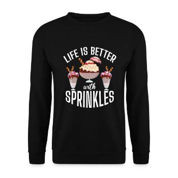Cadeaux pour amateurs de crème glacée - Sweat-shirt Unisexe - noir - Devant - Alina (178cm) & Michal (187cm)