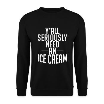 Cadeaux pour amateurs de crème glacée - Sweat-shirt Unisexe - noir - Devant - Alina (178cm) & Michal (187cm)