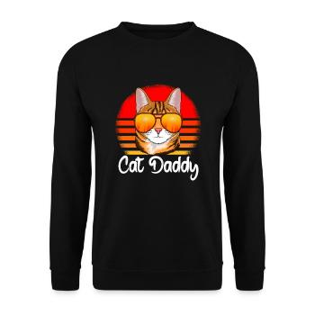 Cat Daddy Vintage katze Retro - Sweat-shirt Unisexe - noir - Devant - Alina (178cm) & Michal (187cm)