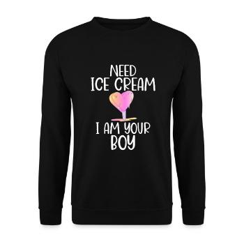 Cadeaux pour amateurs de crème glacée - Sweat-shirt Unisexe - noir - Devant - Alina (178cm) & Michal (187cm)