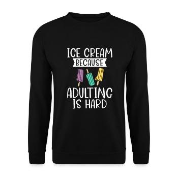Cadeaux pour amateurs de crème glacée - Sweat-shirt Unisexe - noir - Devant - Alina (178cm) & Michal (187cm)