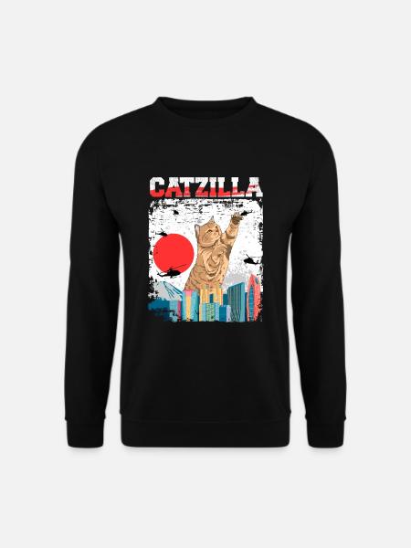 Catzilla Retro Cat Cat Lovers - Unisex Sweatshirt - black