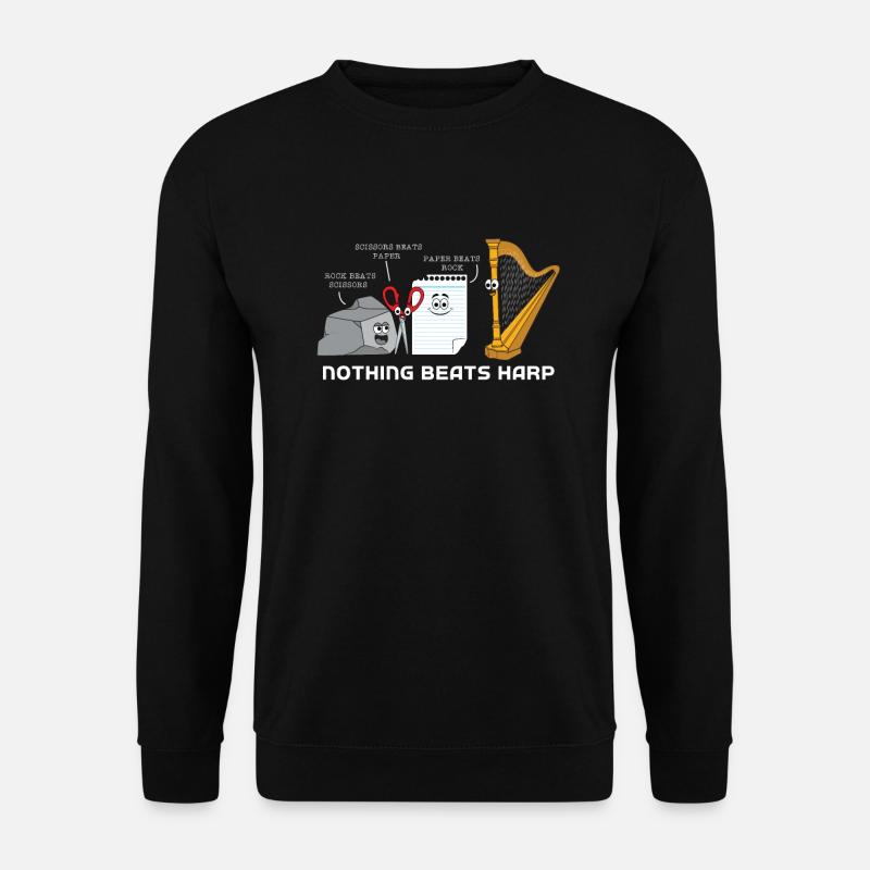 Harfe - Unisex Pullover - Schwarz