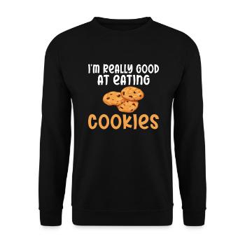 Cadeaux Cookie Lover - Sweat-shirt Unisexe - noir - Devant - Alina (178cm) & Michal (187cm)