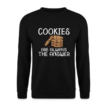 Keksliebhaber Geschenke - Unisex Pullover - Schwarz - Vorne - Alina (178cm) & Michal (187cm)