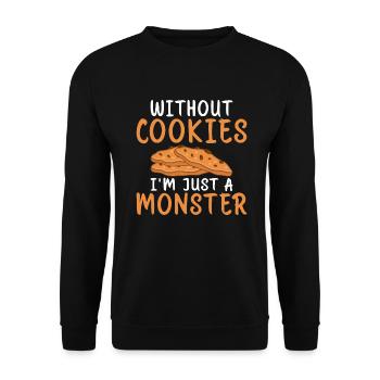 Cookie Lover Gifts - Unisex Sweatshirt - black - Front - Alina (178cm) & Michal (187cm)