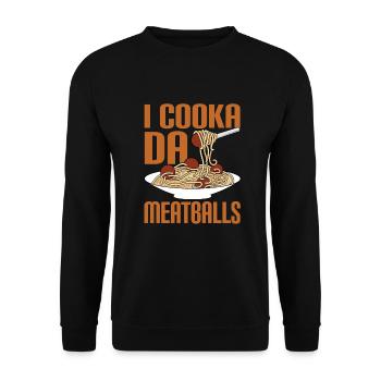 Boulettes de viande Boulettes de viande Cadeau - Sweat-shirt Unisexe - noir - Devant - Alina (178cm) & Michal (187cm)