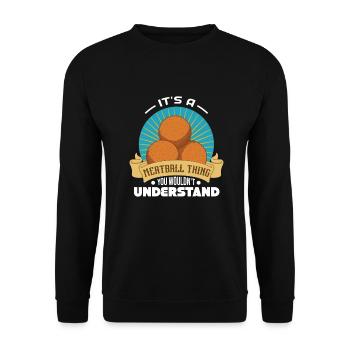Boulettes de viande Boulettes de viande Cadeau - Sweat-shirt Unisexe - noir - Devant - Alina (178cm) & Michal (187cm)