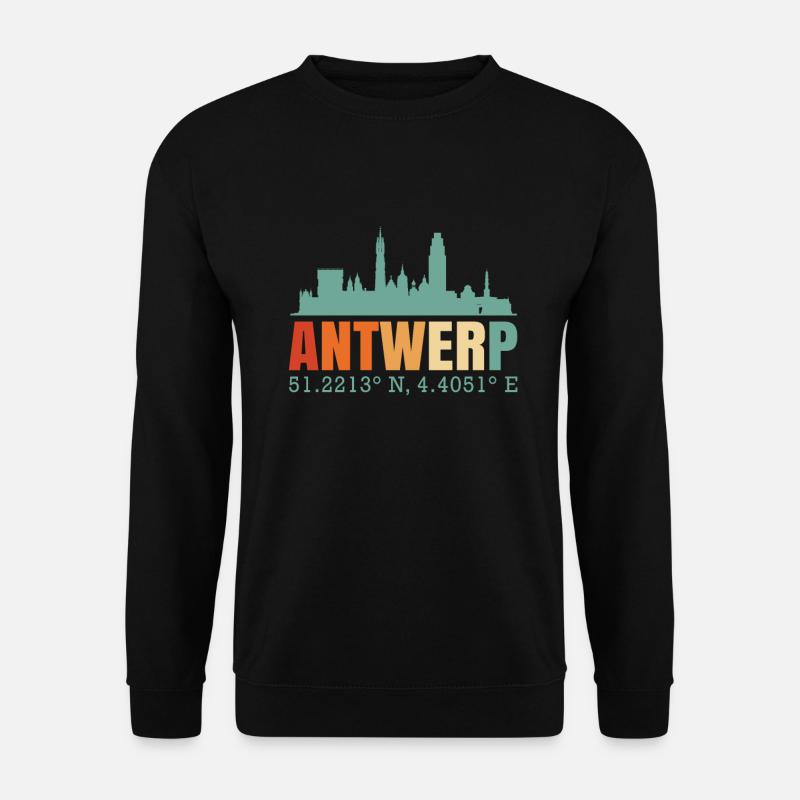 Skyline von Antwerpen Niederlande - Unisex Pullover - Schwarz