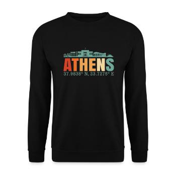Athens Greece Skyline - Unisex Sweatshirt - black - Front - Alina (178cm) & Michal (187cm)