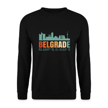 Belgrade Serbia Skyline - Unisex Sweatshirt - black - Front - Alina (178cm) & Michal (187cm)