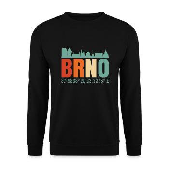 Brünn Tschechische Republik Skyline - Unisex Pullover - Schwarz - Vorne - Alina (178cm) & Michal (187cm)