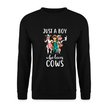 Cows Boys Cow Farmer Cow Gift - Unisex Sweatshirt - black - Front - Alina (178cm) & Michal (187cm)