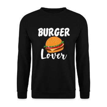Burger Lover Gift - Unisex Sweatshirt - black - Front - Alina (178cm) & Michal (187cm)