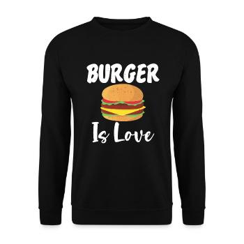 Burger Lover Gift - Unisex Sweatshirt - black - Front - Alina (178cm) & Michal (187cm)