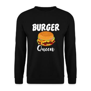 Burger Lover Gift - Unisex Sweatshirt - black - Front - Alina (178cm) & Michal (187cm)
