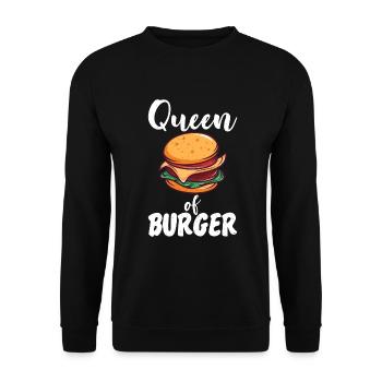 Burger Lover Gift - Unisex Sweatshirt - black - Front - Alina (178cm) & Michal (187cm)