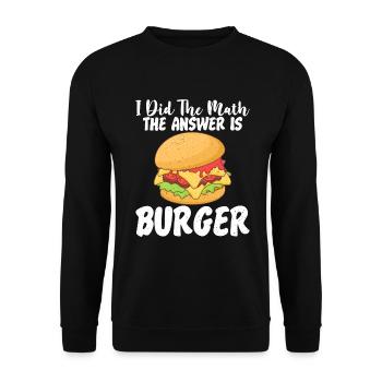 Burger Lover Gift - Unisex Sweatshirt - black - Front - Alina (178cm) & Michal (187cm)