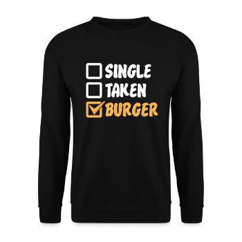 Burger Lover Gift - Unisex Sweatshirt - black - Front - Alina (178cm) & Michal (187cm)
