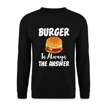 Burger Lover Gift - Unisex Sweatshirt - black - Front - Alina (178cm) & Michal (187cm)