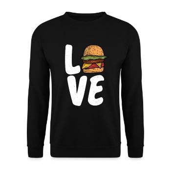 Burger Lover Gift - Unisex Sweatshirt - black - Front - Alina (178cm) & Michal (187cm)