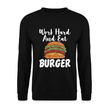 Burger Lover Gift - Unisex Sweatshirt - black - Front - Alina (178cm) & Michal (187cm)