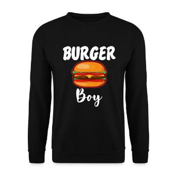 Burger Lover Gift - Unisex Sweatshirt - black - Front - Alina (178cm) & Michal (187cm)