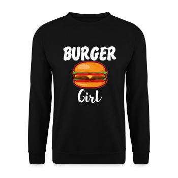 Burger Lover Gift - Unisex Sweatshirt - black - Front - Alina (178cm) & Michal (187cm)