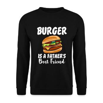 Burger Lover Gift - Unisex Sweatshirt - black - Front - Alina (178cm) & Michal (187cm)