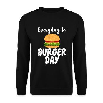 Burger Lover Gift - Unisex Sweatshirt - black - Front - Alina (178cm) & Michal (187cm)