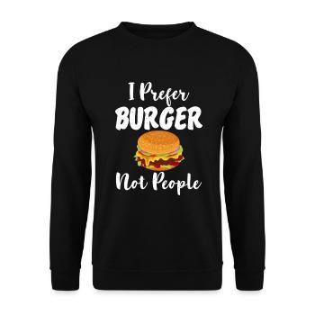 Burger Lover Gift - Unisex Sweatshirt - black - Front - Alina (178cm) & Michal (187cm)