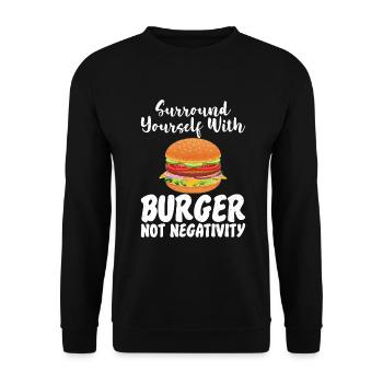 Burger Lover Gift - Unisex Sweatshirt - black - Front - Alina (178cm) & Michal (187cm)