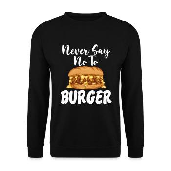 Burger Lover Gift - Unisex Sweatshirt - black - Front - Alina (178cm) & Michal (187cm)