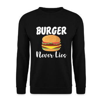 Burger Lover Gift - Unisex Sweatshirt - black - Front - Alina (178cm) & Michal (187cm)