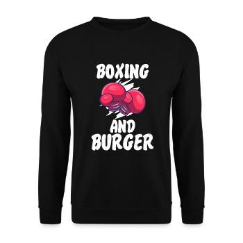 Burger Lover Gift - Unisex Sweatshirt - black - Front - Alina (178cm) & Michal (187cm)