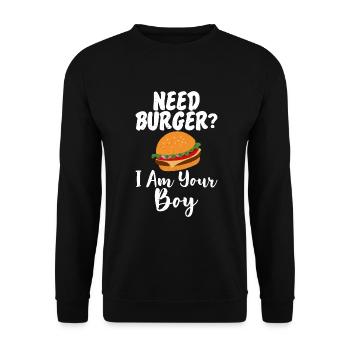 Burger Lover Gift - Unisex Sweatshirt - black - Front - Alina (178cm) & Michal (187cm)