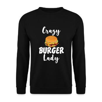 Burger Lover Gift - Unisex Sweatshirt - black - Front - Alina (178cm) & Michal (187cm)