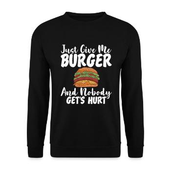 Burger Lover Gift - Unisex Sweatshirt - black - Front - Alina (178cm) & Michal (187cm)