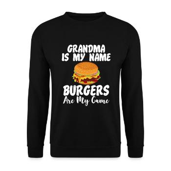 Burger Lover Gift - Unisex Sweatshirt - black - Front - Alina (178cm) & Michal (187cm)