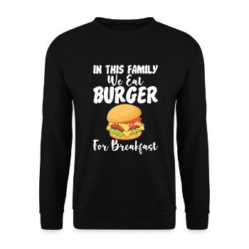 Burger Lover Gift - Unisex Sweatshirt - black - Front - Alina (178cm) & Michal (187cm)