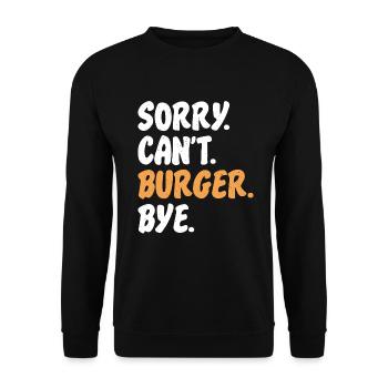 Burger Lover Gift - Unisex Sweatshirt - black - Front - Alina (178cm) & Michal (187cm)