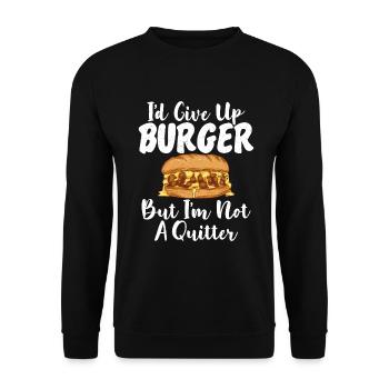 Burger Lover Gift - Unisex Sweatshirt - black - Front - Alina (178cm) & Michal (187cm)