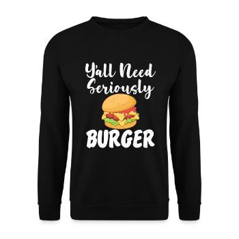 Burger Lover Gift - Unisex Sweatshirt - black - Front - Alina (178cm) & Michal (187cm)