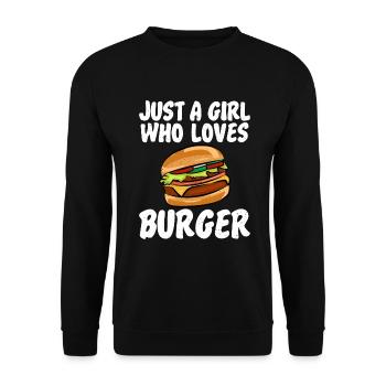 Burger Lover Gift - Unisex Sweatshirt - black - Front - Alina (178cm) & Michal (187cm)