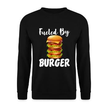Burger Lover Gift - Unisex Sweatshirt - black - Front - Alina (178cm) & Michal (187cm)