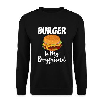 Burger Lover Gift - Unisex Sweatshirt - black - Front - Alina (178cm) & Michal (187cm)