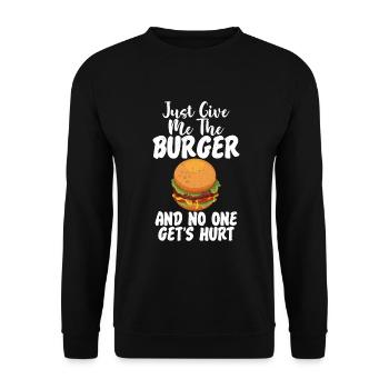 Burger Lover Gift - Unisex Sweatshirt - black - Front - Alina (178cm) & Michal (187cm)